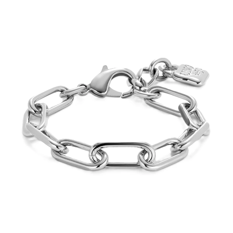 Bracelet with Eslabones of Alloy of Metal Plated Silver of Sterling - Min Perimeter 15,7 Max Perimeter 17,5