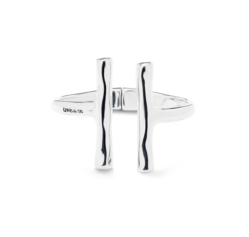 Bracelet Rigida of Alloy of Metal Plated in Silver of Sterling and Dos Tubos Length in Extremos- Min Perimeter 16