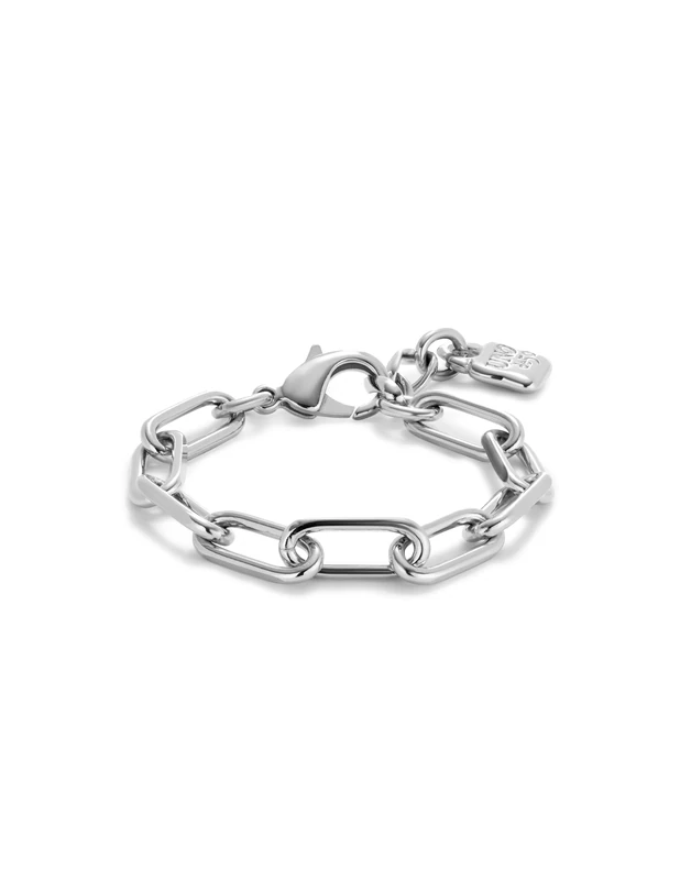 Bracelet with Eslabones of Alloy of Metal Plated Silver of Sterling - Min Perimeter 17,3 Max Perimeter 19,3