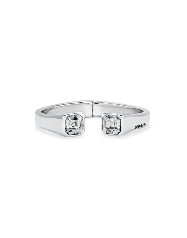 Bracelet of Alloy of Metal Plated in Silver of Sterling with Lens Facetado White in Extremos- Min Perimeter 17,5 - Image 1