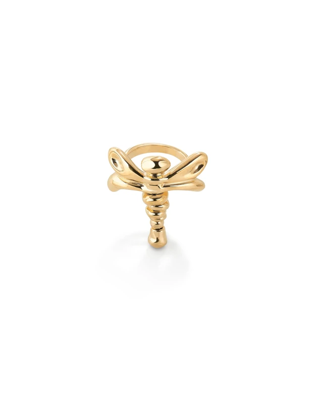 Uno de 55 18k gold plated dragonfly ring, Yellow Gold, No Gemstone - Image 1