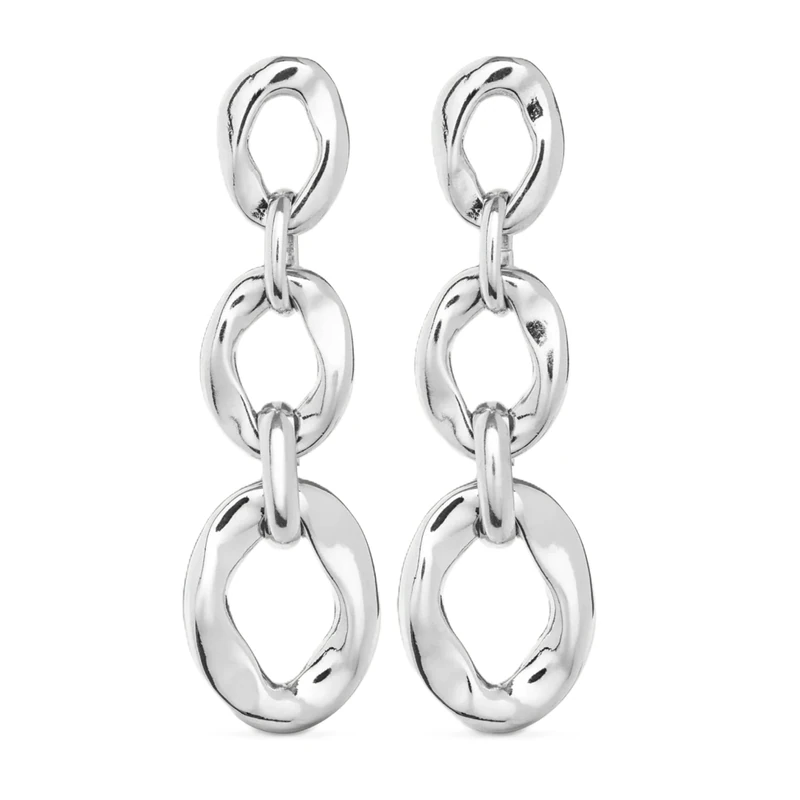 Pendant Plated in Silver of Sterling with 3 Eslabones of Size Diferentes Unidos by Anillas- Mín Longitud: 5,2