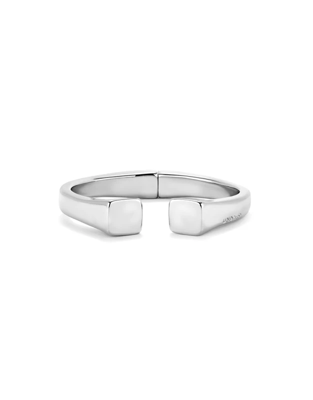 Bracelet Muelle Interior Alloy Metal Plated Silver of Ley.acabado Liso Forma Cuadrada in Extremos- Min Perimeter 15,7