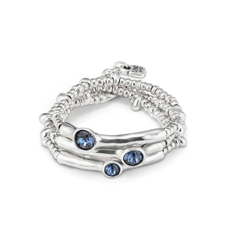 UNO DE 50 Bracelet Triple with Alloy of Metal Plated in Silver of Sterling and Lens Facetado.- Min Perimeter 15,7 Max Perimeter 16,5