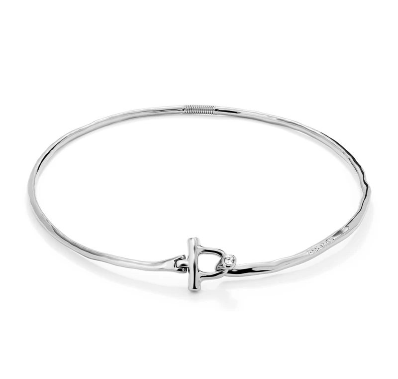 Necklace Rigid with Cierre Frontal of Alloy Metal Plated in Silver of Sterling with Topacio White Mín Longitud: 41