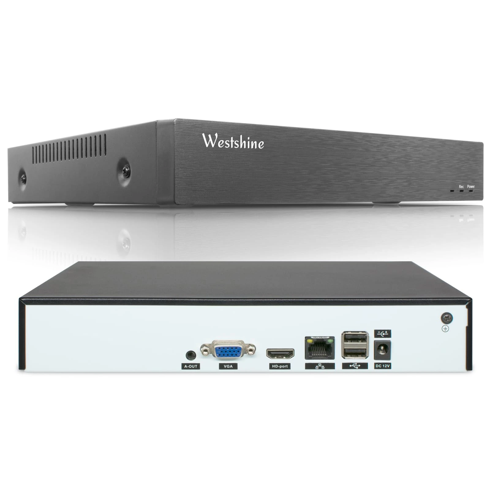 Westshine 4K NVR 16-Channel Surveillance Network Video Recorder, 16CH 4K/5MP/4MP/3MP/1080P NVR for Home Security CCTV System, Supports up to 16 x 4K IP Cameras, P2P Remote View(Hard Disk Not Included)