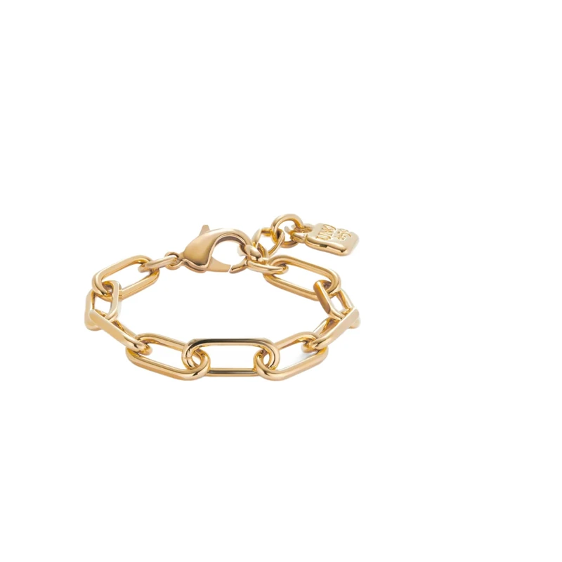 Bracelet with Eslabones of Alloy of Metal Plated in Gold 18k - Min Perimeter 15,7