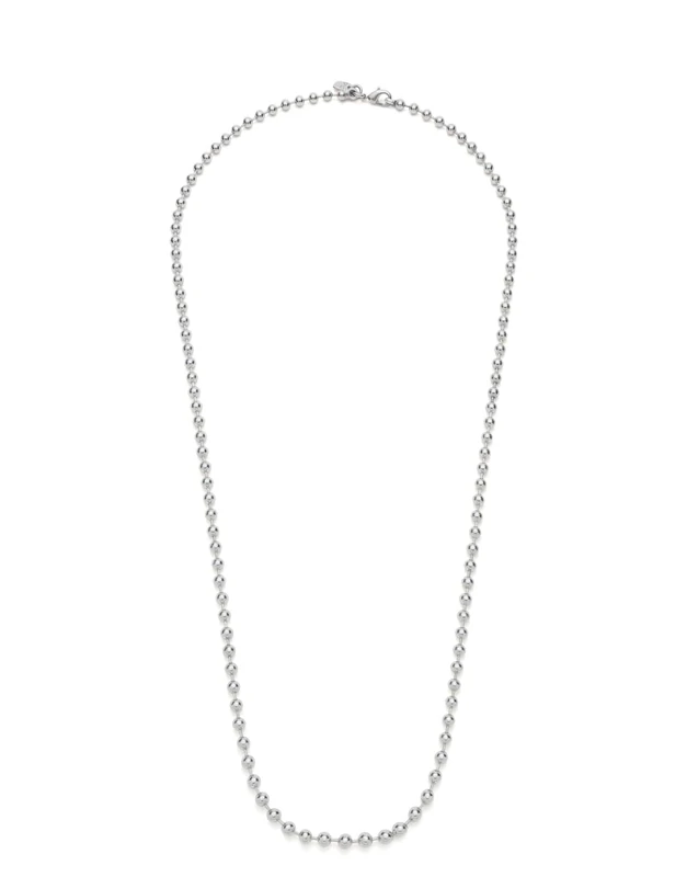 Chain Larga of Alloy of Metal Bolas Plated in Silver of Sterling Mín Longitud: 66