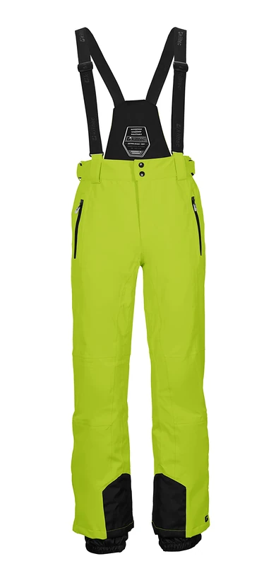 Killtec Enosh Men's Functional Ski Trousers with Removable Straps, Edge Guards and Snow Guard, Spring Green, M