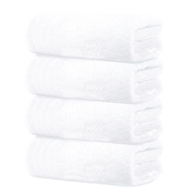 Tens Towels Large Bath Towels, 100% Cotton Towels, 30 x 60 Inches, Extra Large Bath Towels, Lighter Weight & Super Absorbent, Quick Dry, Perfect Bathroom Towels for Daily Use (Pack of 4) (White)