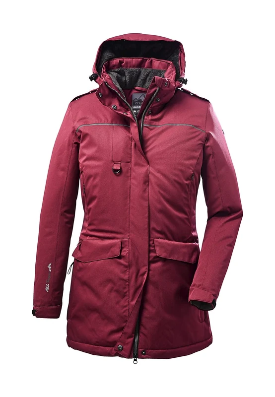 Killtec Women's Ostfold Wmn Prk B Functional Parka with Zip-Off Hood for Dog Owners, Wine red, 46 (EU) - Image 1