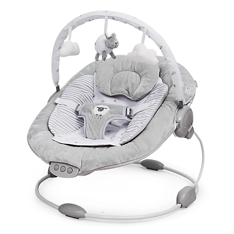 LADIDA Soft Padded Lamb Bouncer, Suitable for Newborns 0-6 Months, Soothing Music and Vibration