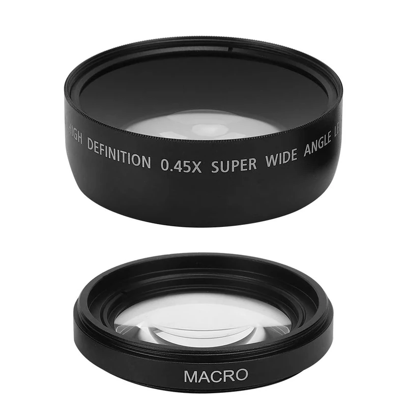 Wide Angle Macro Lens, Portable 55MM 0.45X Advanced Wide Angle Macro Lens Fit for All 55MM Diameter Camera Lenses