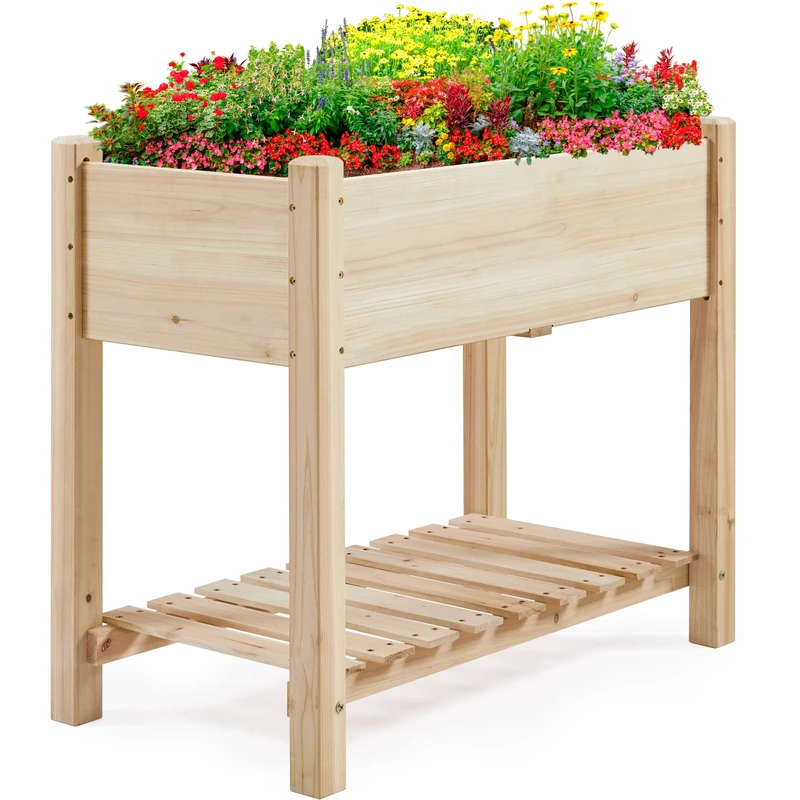 Yaheetech 2-Tier Raised Garden Bed - Wooden Elevated Planter