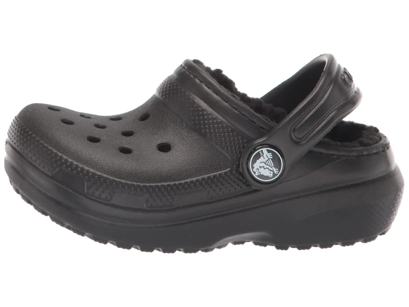 Crocs Unisex Kids Clog, Classic Lined Clog T, Black/Black, 7 UK Child