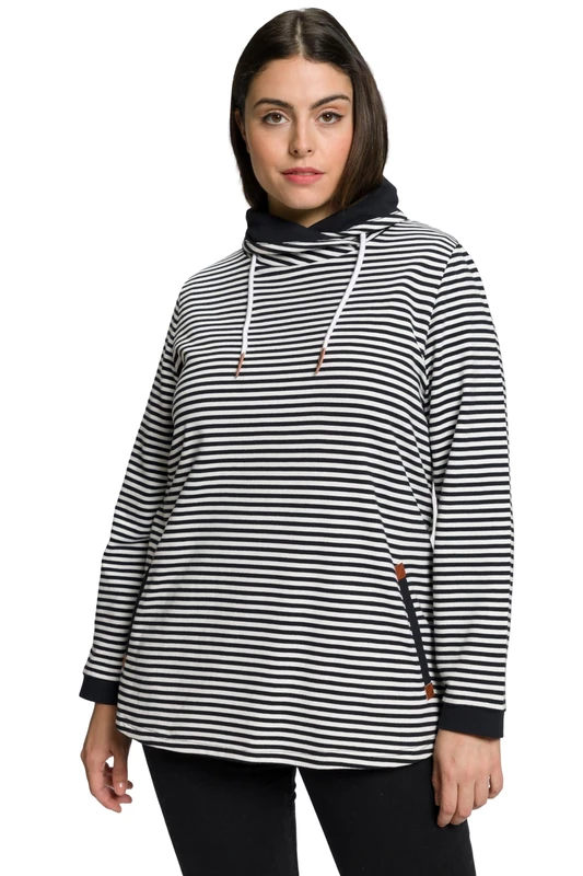 Ulla Popken Women's Sweatshirt, Schwarz, 16-18