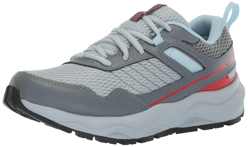 Columbia Plateau Waterproof Women's Low Rise Trekking and Hiking Shoes, Cirrus Grey x Red Hibiscus, 6 UK