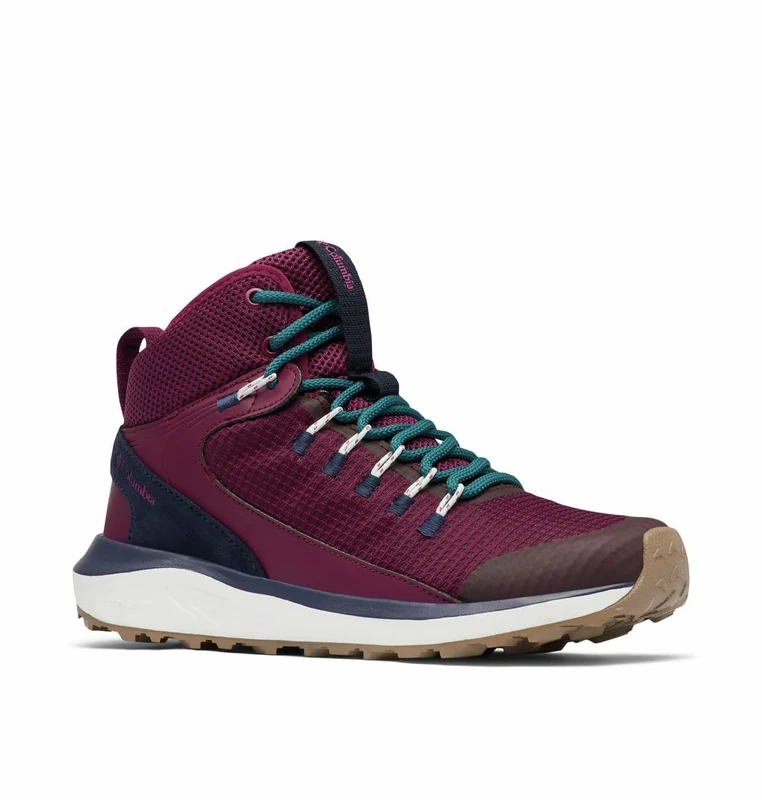 Columbia Trailstorm Mid Waterproof Women's Mid Rise Trekking And Hiking Boots, Red (Marionberry x Deep Water), 7 UK