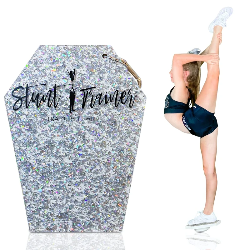 Stunt Trainer Cheer Stand for Cheerleading Flyer Balance and Stunting Cheerleader Training Board Equipment for Flexibility Core Strength and Conditioning, Grey