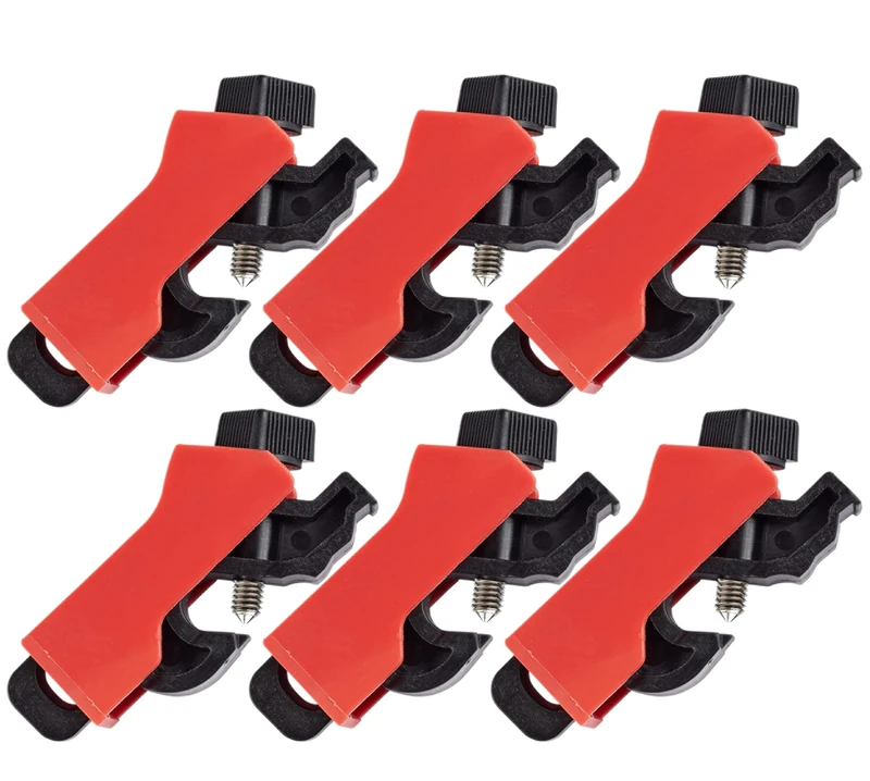 Universal Miniature Circuit Breaker Lockout/Lockout System, Red, Pack of 6
