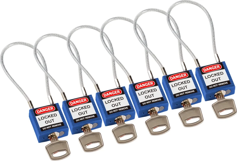 Brady 195974 Padlock, Blue, 32mm x 16mm, Set of 6 Pieces