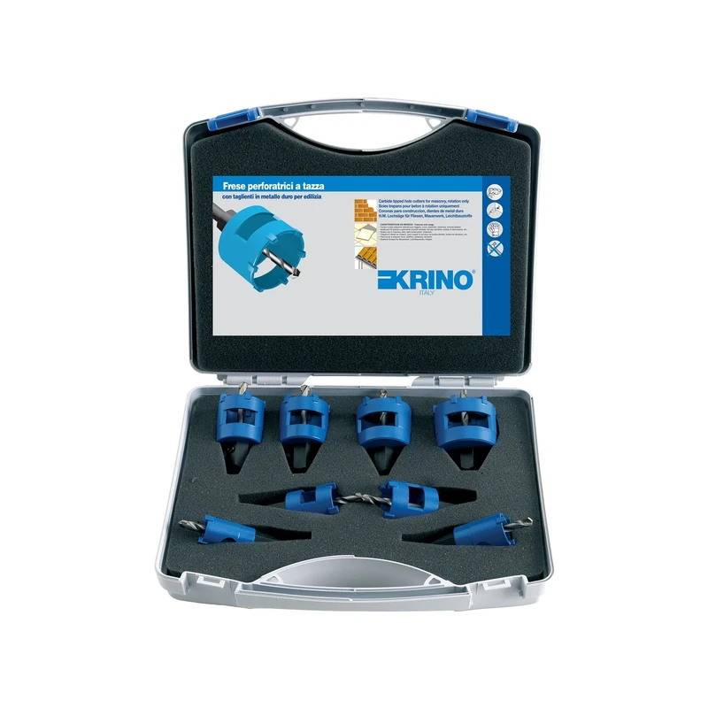 Krino 21030301 Set of Hole Drill Bits for Construction, Grey - Image 1