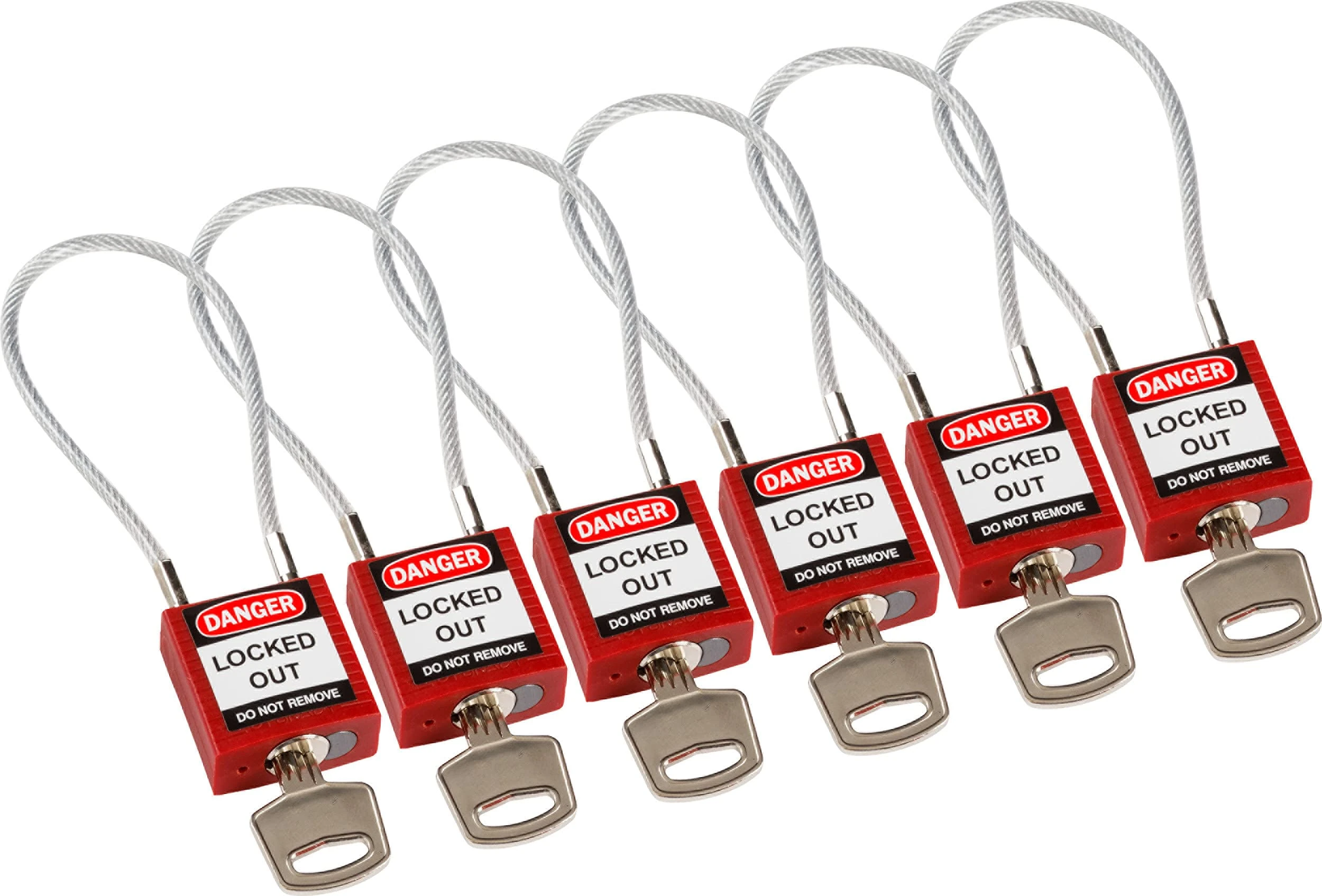 Brady 195972 Padlock, Red, 32mm x 16mm, Set of 6 Pieces