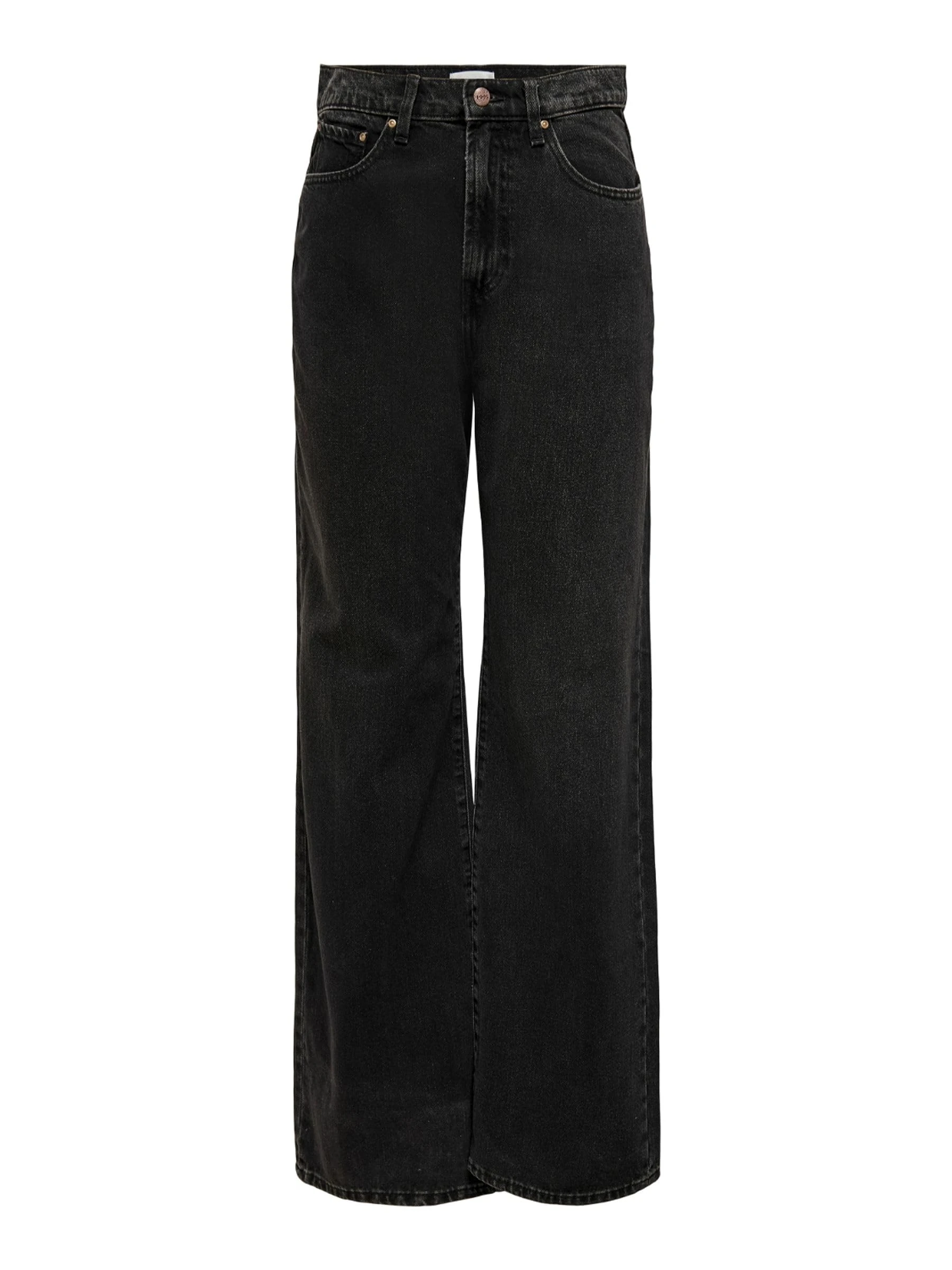 ONLY Women's Onlhope Ex Hw Wide Dnm Ana129 Noos Jeans, Black Denim, 27W 30L UK