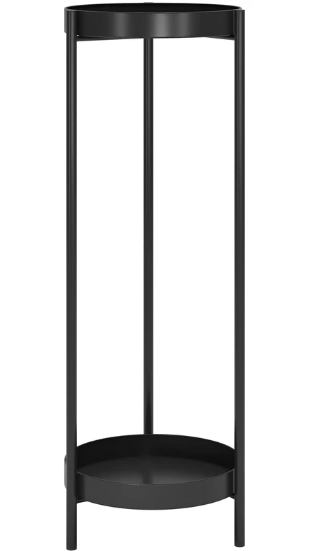 Fashionoda 2 Tier Metal Flower Plants Holder with 2 Removable Display for Indoor or Outdoor,Pot Plant Planter Display (Black)