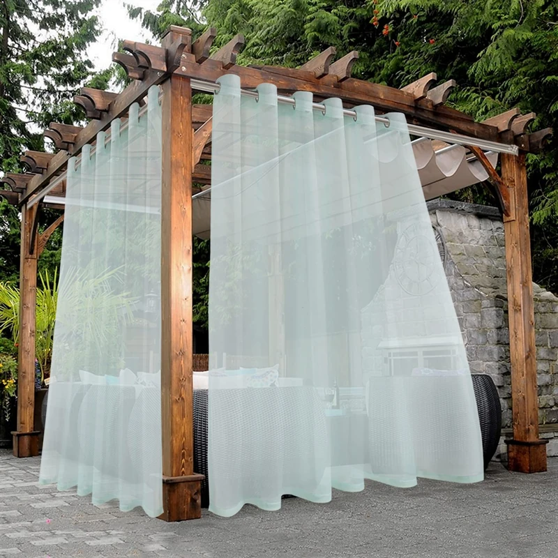 Bonzer Sheer Outdoor Curtains for Patio Waterproof 2 Panels