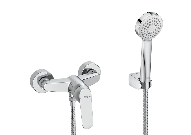 Roca A5A2325C00 Shower Mixer, with Equipment, Alpha Collection, Chrome
