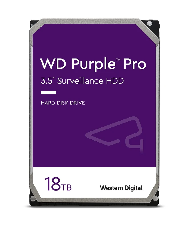 WD Purple Pro 18TB Smart Video 3.5" Internal Hard Drive, AllFrame Technology, 550TB/yr, 512MB Cache, 7200 RPM, 5 Year Warranty