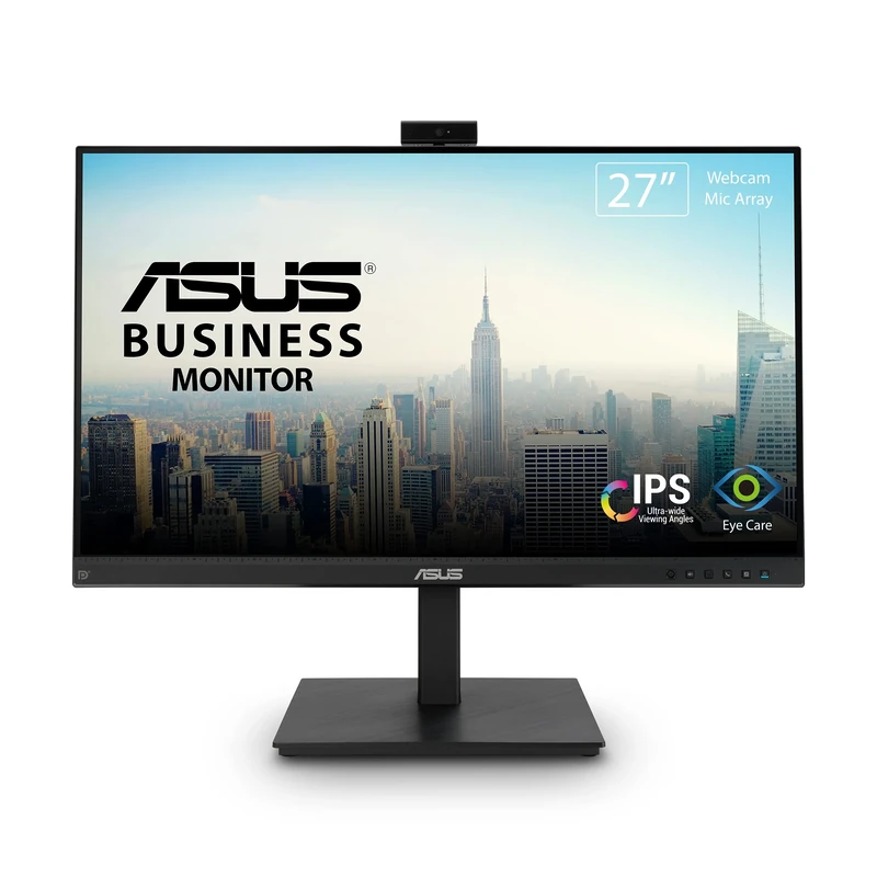 ASUS BE279QSK Video Conferencing Monitor - 27 inch, Full HD, IPS, 1080p Webcam, Mic Array, Stereo Speakers, Height Adjustable, Ergonomic, HDMI, Eye Care, Low Blue Light, Flicker Free, Wall Mountable