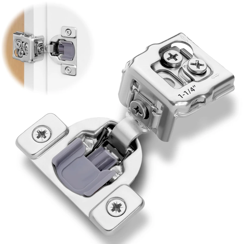 Decobasics 40 Pack Soft Close Cabinet Hinges 1-1/4" Overlay for Kitchen Cabinet Doors, Slow Self-Closing Concealed Hidden Hinges for Face Frame –Stainless Steel, 3-Way Adjustable & Quiet Close Damper