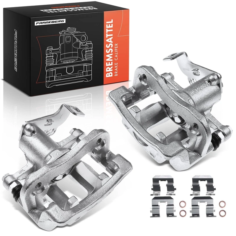 Frankberg 2x Brake Caliper Disc Brake Rear Left Right with Bracket (hole spacing 100mm) Compatible with i10 BA IA i20 GB IB i20 Active GB IB Replace# 344791