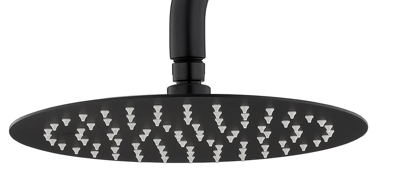 Delvac 123956MC014 Shower Head Round (Without Wall Arm Anti-Limescale Knobs 1 Water Jet Setting Diameter 300 mm Matte Black