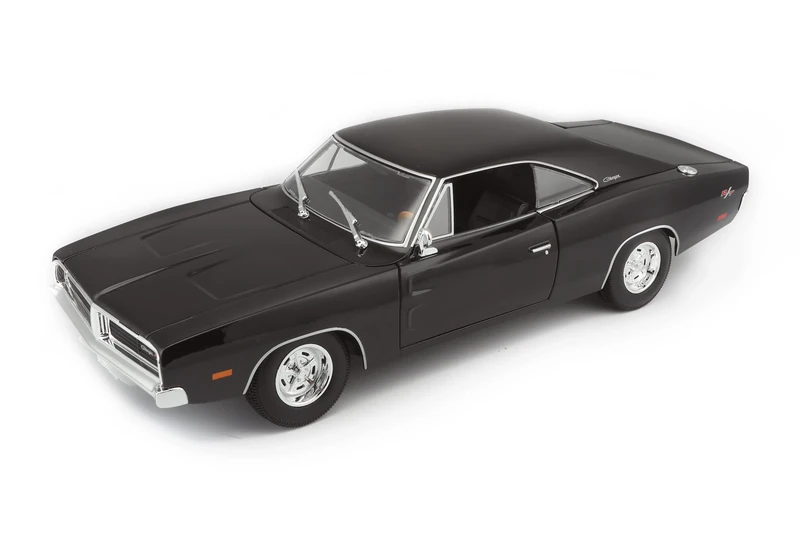 Maisto 1969 Dodge Charger Classic Super Car – 1:18 Scale – Incredibly Detailed Die-Cast Replica Collectible Model Vehicle, Black