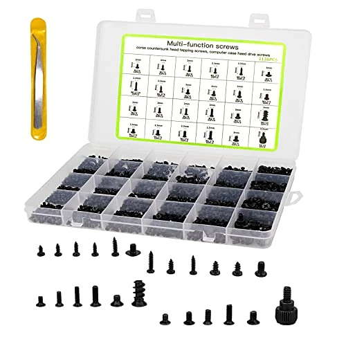 Computer Screws Set, Pc Case Screws for Motherboard Standoffs Hard Drive Pc Case Motherboard Fan Power Graphics Also Suitable for Laptop Screws 1138 Pieces