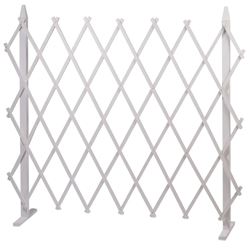 dobar green label 29181FSCe Foldable Trellis Size L Solid Wood Climbing Aid for Climbing Plants Privacy Screen for Patio/Balcony 160 x 120 cm White
