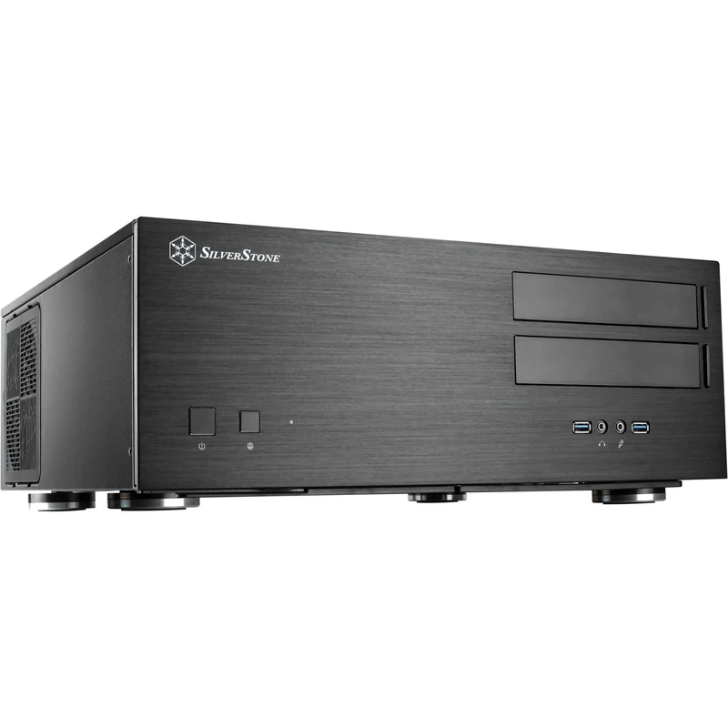 SilverStone Technology SST-GD08B Grandia HTPC ATX Desktop Case with High-Performance and Quiet Cooling System, Black