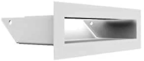 KRATKI Ventilation Grille Air | Hot Air Grille 6 x 20 cm | White | Exhaust Grille for Fireplace Ventilation | Air Inlet at an Angle of 45 Degrees | Overheat Resistant | Ideal for Modern Interiors - Image 1