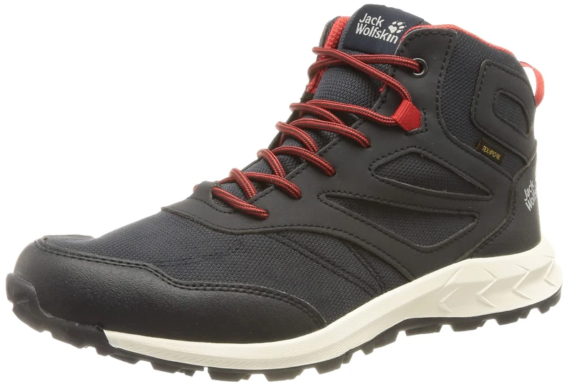 Jack Wolfskin Woodland Texapore MID K, Walking Shoe, Night Blue/red,