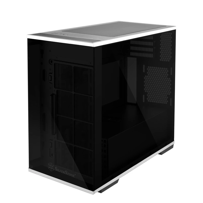 SilverStone Technology SST-LD01B - Lucid Series Mini Tower Micro ATX Computer Case, 3X Tempered Glass Side Panel, Black