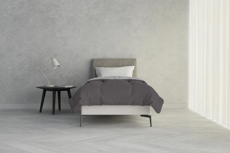 Italian Bed Linen MB Home Basic “ Atlanta” Winter Quilt, Light Grey/Dark Grey, 160x250 cm