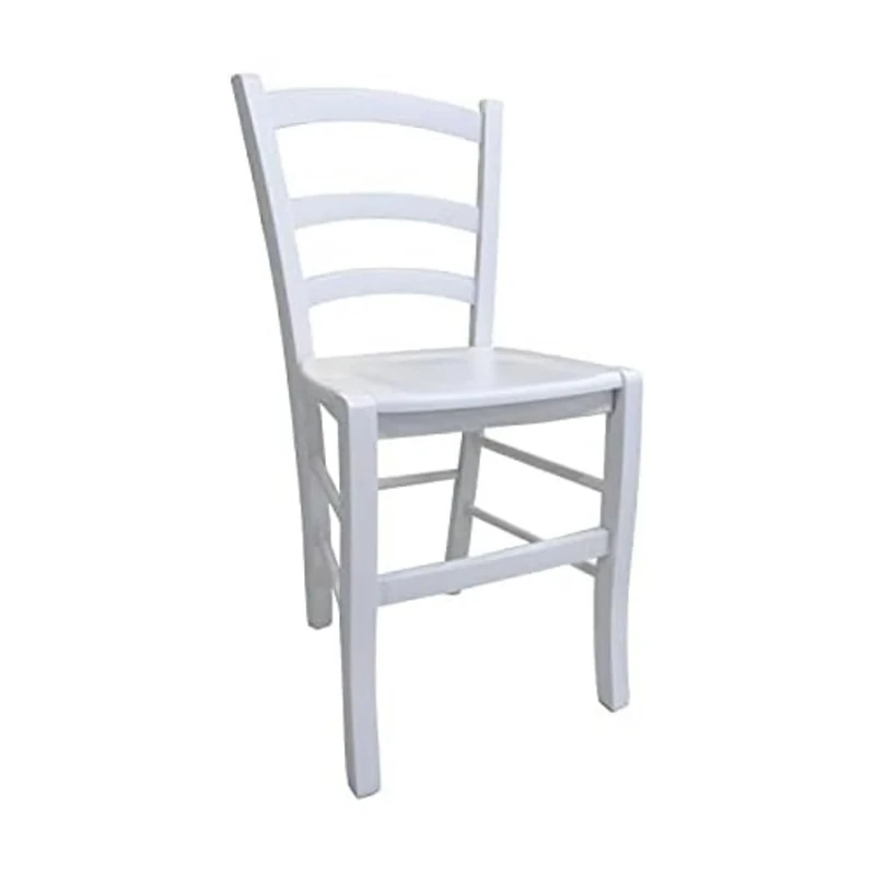 DMORA - Classic wooden chair, for dining room, kitchen or living room, Made in Italy, cm 46x42h87, Seat h cm 47, White color