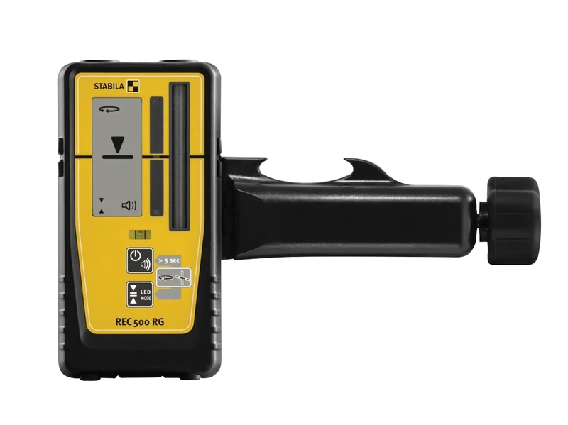 Stabila 19624 REC 500 RG Laser Receiver – For Red/Green Rotary & Line Lasers, Dual Display, LED & Audio Guidance, IP67 Rated, 50h Battery Life, Bracket Included - Image 1
