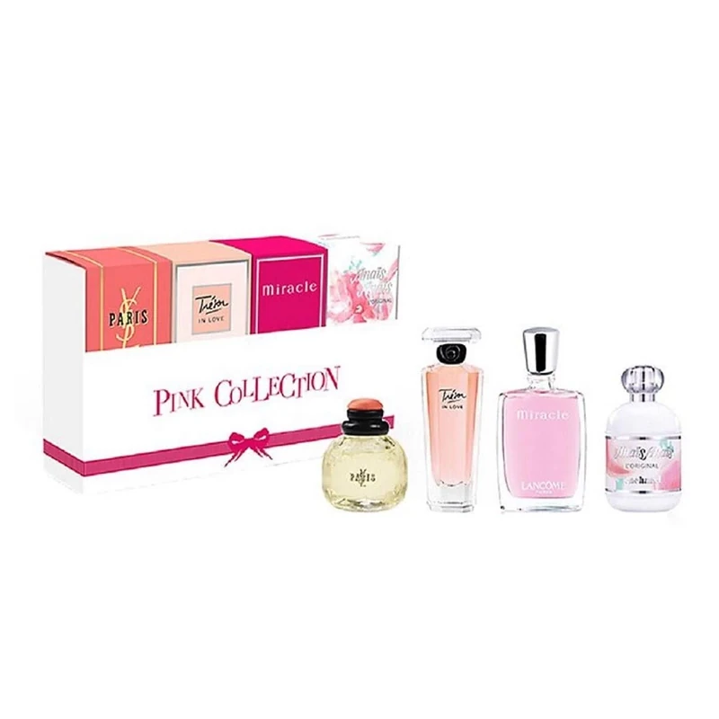 Pink Collection 4 Piece Gift Set: YSL Paris Eau De Parfum 7.5ml - Tresor in Love Eau De Parfum 5ml - Lancôme Miracle Eau De Parfum 5ml - Cacharel Ana