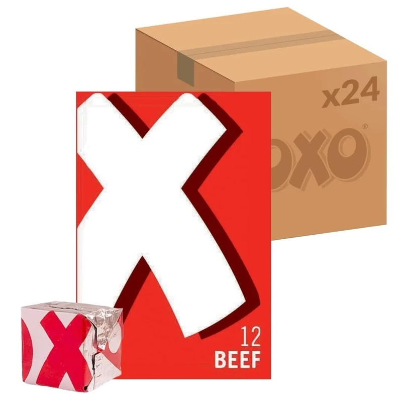 OXO 12 Beef Stock Cubes – Traditional Rich Beef Flavour, Ideal for Classic British Dishes, Soups, Stews & Holiday Cooking, Multipack of 24 x 71 g Boxes (288 Cubes Total)