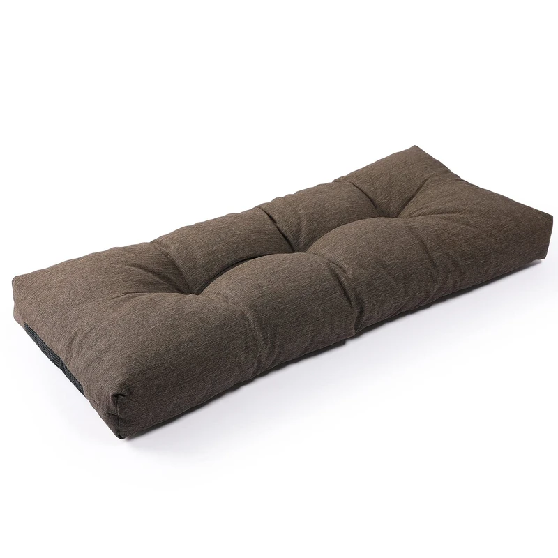 SUNROX LokGrip Non Slip Tufted Memory Foam Bench Cushion, FadeShield Water Resistant Durable Thicken Outdoor/Indoor Bench Seat Pads 42x16x4 inch, Heather Chestnut