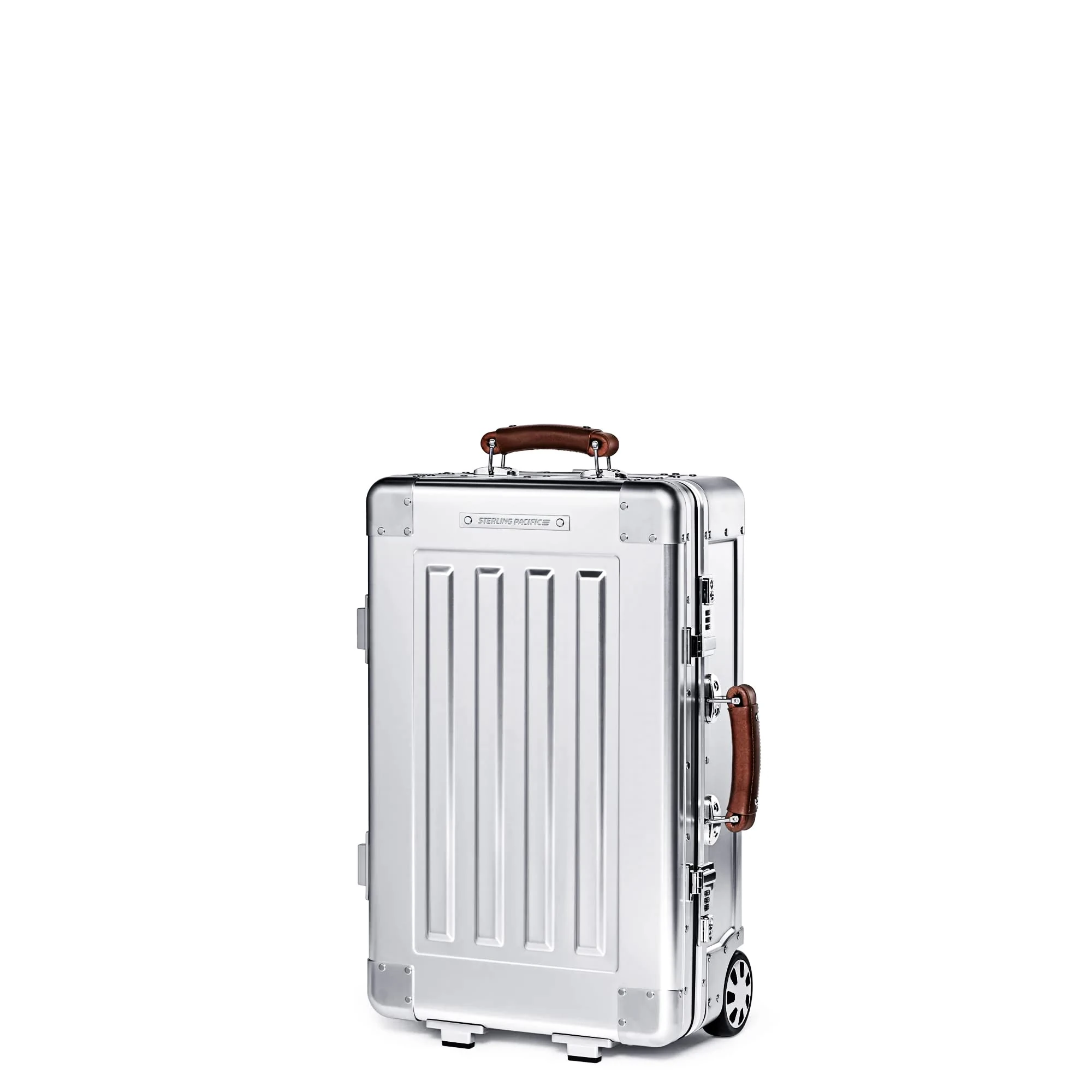 Sterling Pacific - 35L Cabin Travel Case - Full Aluminum Carry On Luggage, Italian Leather Handles, Carry On